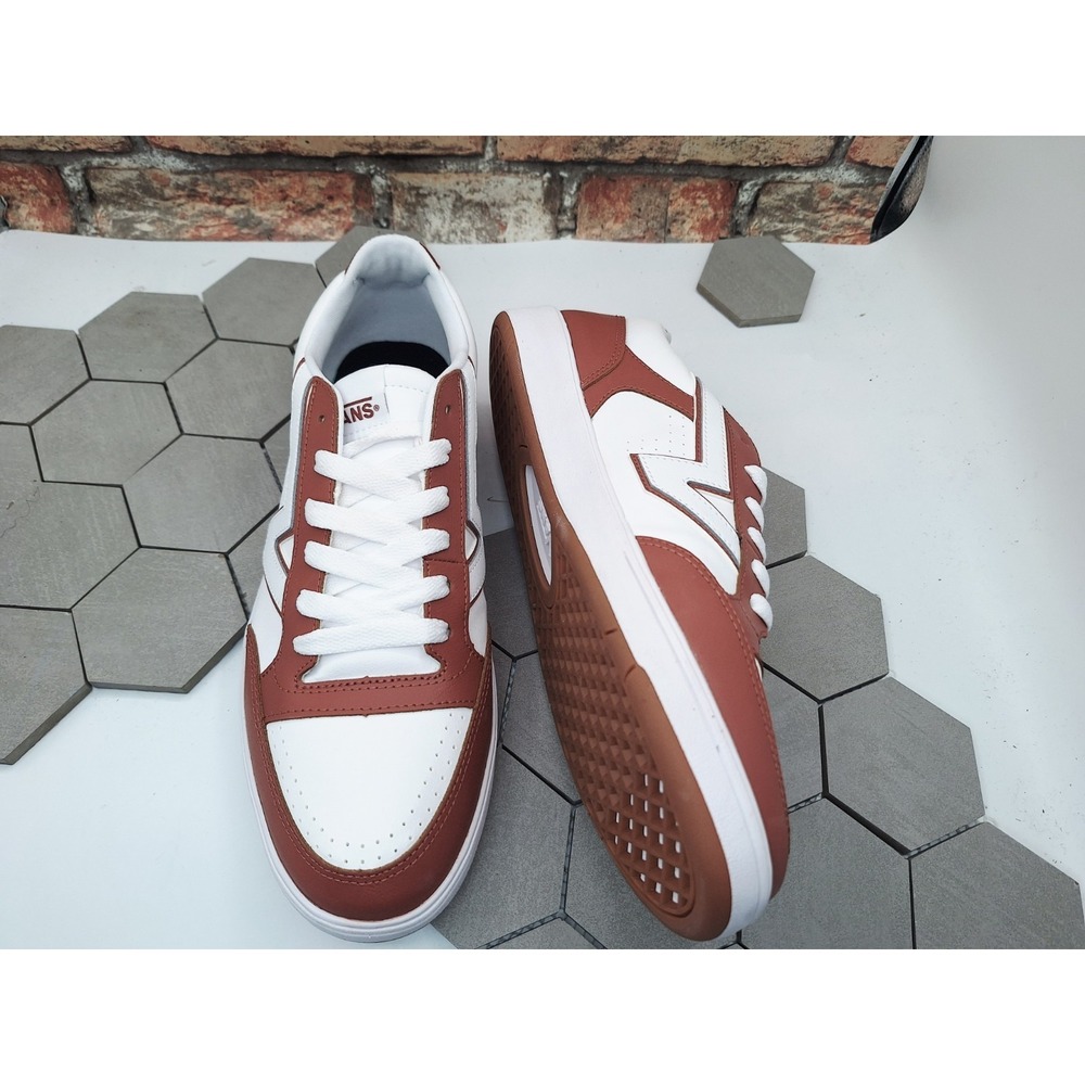 MEN VANS SKATE LOWLAND CC Sz 11.5 Brown Tan Red White  Comfycush  2-Tone Leather - Picture 9 of 10